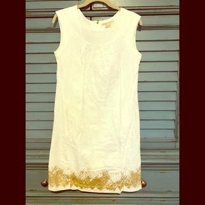 Michael Kors White Dress with gold prints